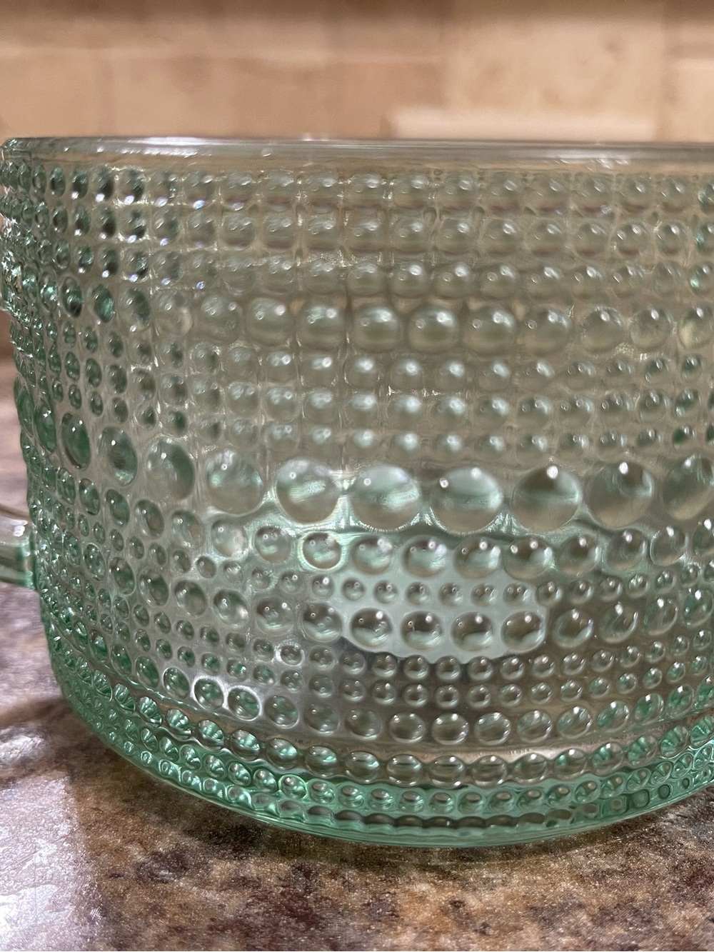 Textured Glass Bubble Mug in Seafoam Green